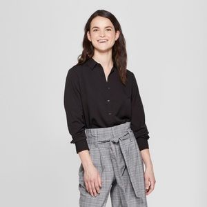 Women's Long Sleeve Crepe Blouse